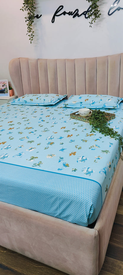 Clear Blue Sky™ - Super King Pure Cotton Bedsheet