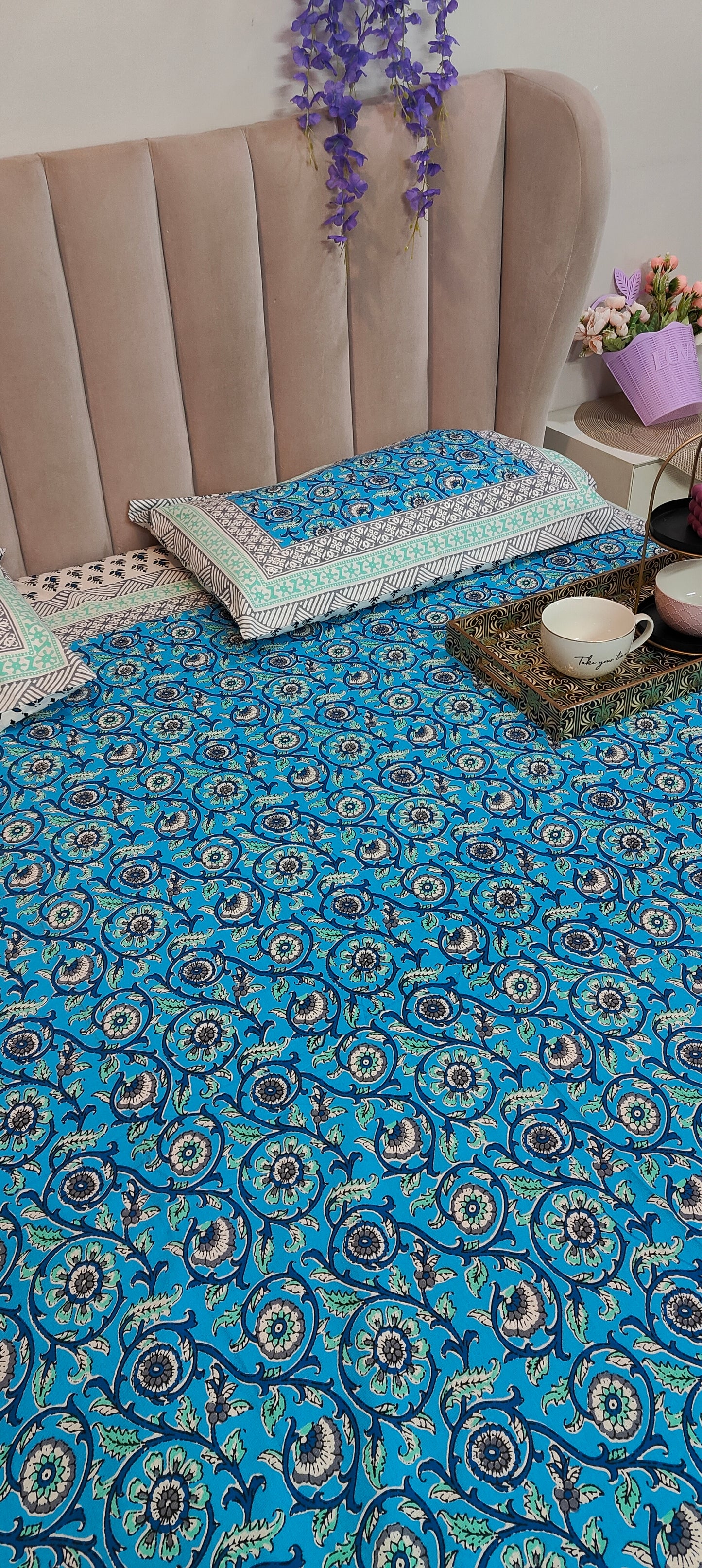 Azure Heritage™ - Super King Pure Cotton Bedsheet