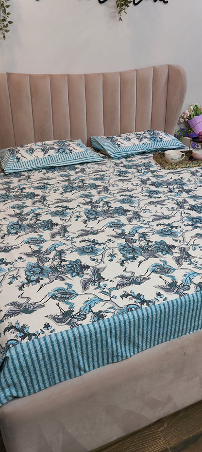 Free Bird™ - Super King Pure Cotton Bedsheet