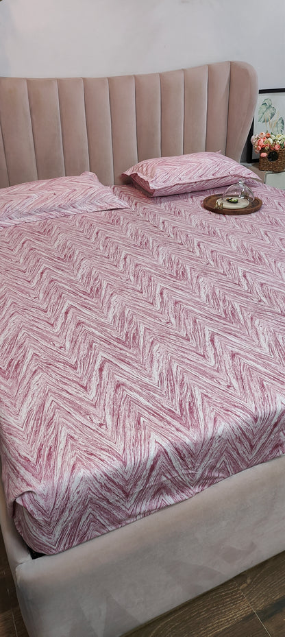 Pink Hills™ - Super King Pure Cotton Bedsheet