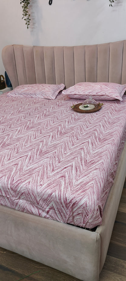 Pink Hills™ - Super King Pure Cotton Bedsheet