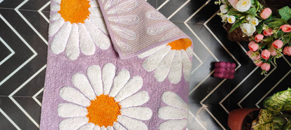 Lavender Sunflower - Pure Cotton Floor Mat