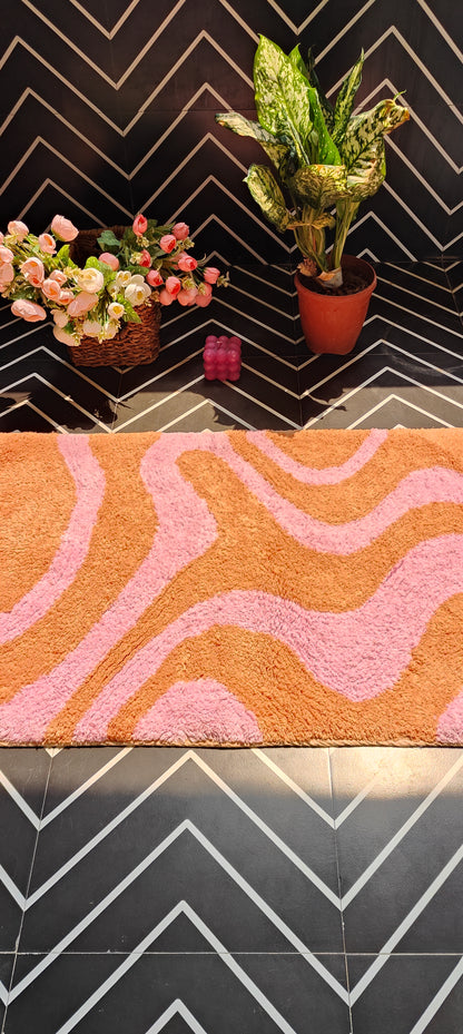 Pink Swirls - Pure Cotton Floor Mat