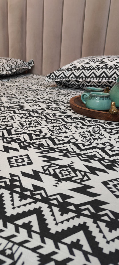 Moroccan (B&W Collection)™ - Super King Pure Cotton Bedsheet